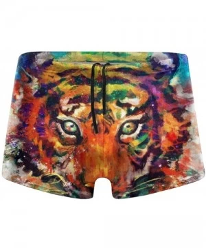 Briefs Mens Swim Briefs Sport Thong Swimsuit Competitive Swim Suit - Colorful Tiger - CF19CZCLK4L