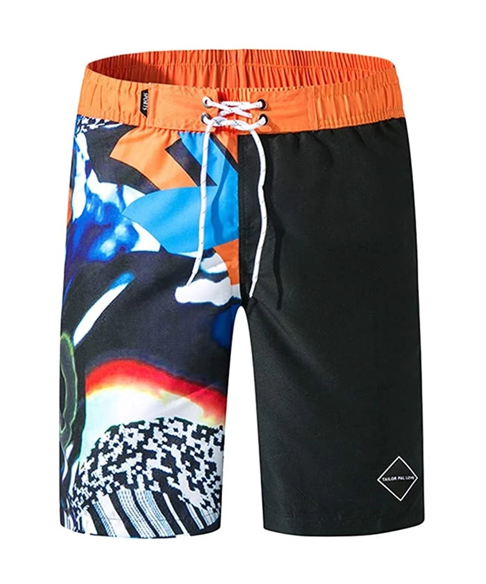 Board Shorts Men's Swim Trunks Quick Dry Board Shorts Swimming Shorts with Pockets Polyester Beach Bathing Suits Swimwear - B...