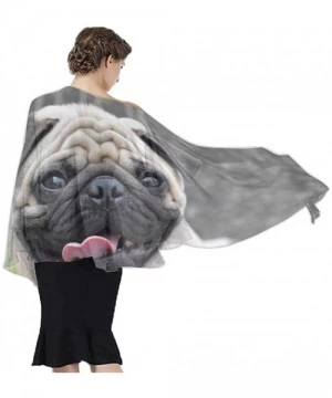 Cover-Ups Women Chiffon Scarf Sunscreen Shawl Wrap Swimsuit Cover Up Beach Sarongs - Pug Dog - CW19C6N5OSM