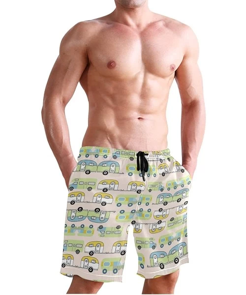 Trunks French Fries Men's Swim Trunks Beach Shorts with Pockets - Cute Happy Camper - CN18QIX5CE3