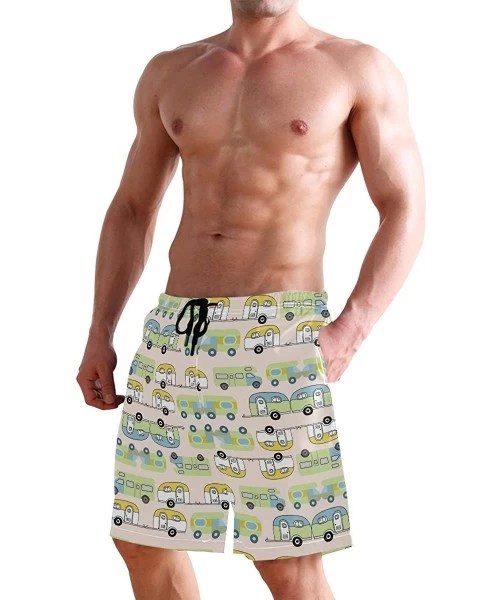 Trunks French Fries Men's Swim Trunks Beach Shorts with Pockets - Cute Happy Camper - CN18QIX5CE3