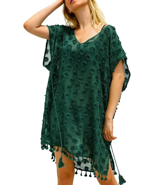 Cover-Ups Beach Coverup Cover Up Women Summer Swim Cover-up Bathing Beachwear Swimwear - Green Small - CI18R8XDICD