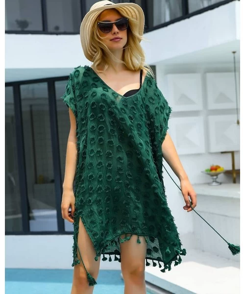 Cover-Ups Beach Coverup Cover Up Women Summer Swim Cover-up Bathing Beachwear Swimwear - Green Small - CI18R8XDICD