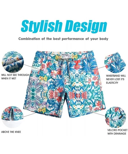 Trunks Mens Swim Trunks Quick Dry Swim Shorts with Mesh Lining Funny Swimwear Bathing Suits - Hawaii Flora - CZ18N95ULLN