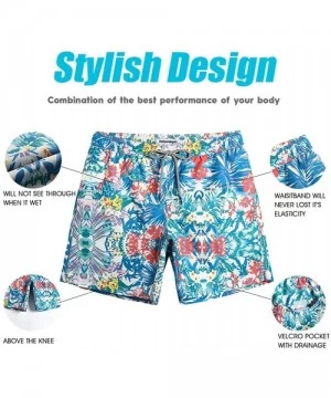 Trunks Mens Swim Trunks Quick Dry Swim Shorts with Mesh Lining Funny Swimwear Bathing Suits - Hawaii Flora - CZ18N95ULLN