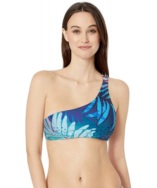 Tops Women's Cleo One Shoulder Bikini Top Swimsuit - Ocean Paradise - CC18GWLLE4Q