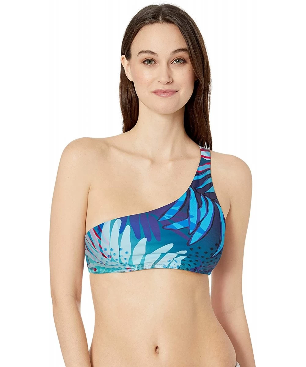 Tops Women's Cleo One Shoulder Bikini Top Swimsuit - Ocean Paradise - CC18GWLLE4Q