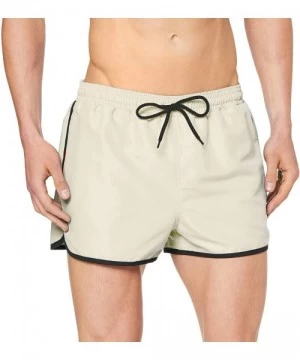 Trunks Men's Bermuda Length Swim Shorts - White - CV18LGEK50Z