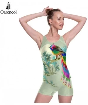 One-Pieces Womens Vintage Bird Branch Pine Moon One Piece Swimsuit Boyleg Athletic Swimwear Bathing Suit - Multi - C519C9CC48S