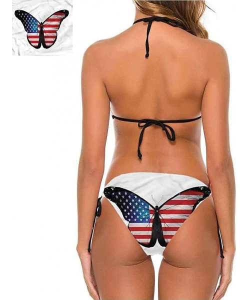 Bottoms Bikini Swimwear Side Tie Cheeky Swimsuit 4th of July Celebration - Multi 05 - CW190EZANCN