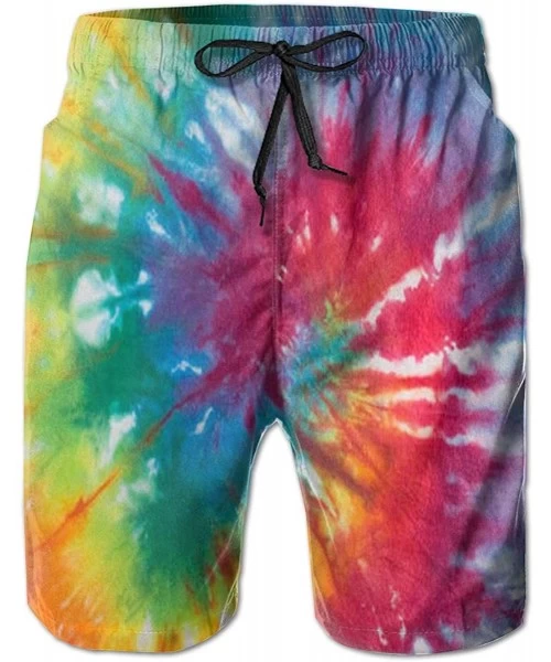 Board Shorts Tie Dye Board Shorts Mens Swim Trunks Summer 3D Print Graphic Casual Athletic Swimming Short - Tie-dye Colorful2...