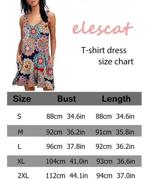 Cover-Ups Summer Dresses for Women Beach Floral Tshirt Sundress Sleeveless Pockets Casual Loose Tank Dress - Black Floral - C...