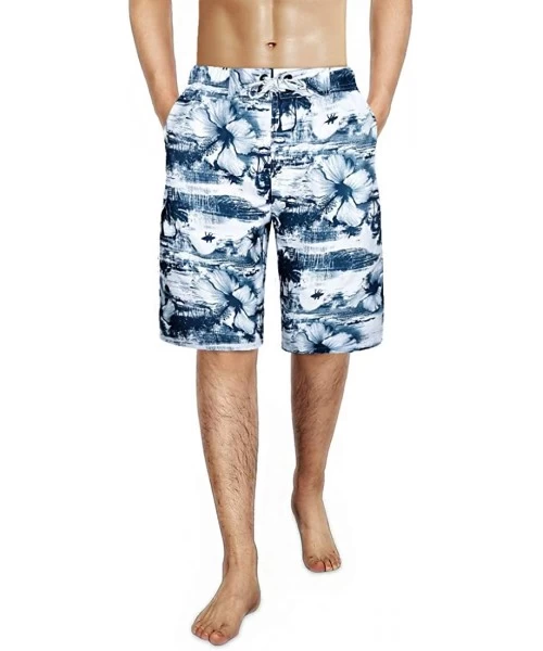 Board Shorts Men's Swim Trunks Quick Dry Board Shorts Beach Holiday Bathing Suit Print Swimwear - 12 Flower - CW18EH8SZ9G