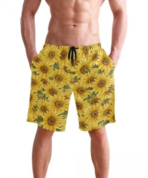 Board Shorts Men's Swim Trunks Japanese Cherry Blossom with Mount Fuji Quick Dry Beach Board Shorts with Pockets - Vintage Su...