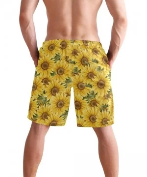 Board Shorts Men's Swim Trunks Japanese Cherry Blossom with Mount Fuji Quick Dry Beach Board Shorts with Pockets - Vintage Su...