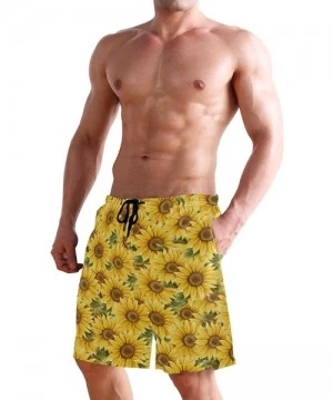 Board Shorts Men's Swim Trunks Japanese Cherry Blossom with Mount Fuji Quick Dry Beach Board Shorts with Pockets - Vintage Su...