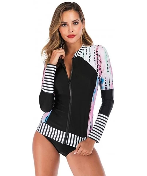 Rash Guards Women Long Sleeve Boyshort Rashguard Swimwear Surfing Athletic Fashion Two Piece Swimsuit Bathing Suit - 44032 - ...