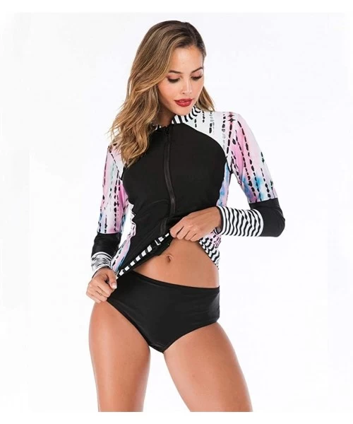 Rash Guards Women Long Sleeve Boyshort Rashguard Swimwear Surfing Athletic Fashion Two Piece Swimsuit Bathing Suit - 44032 - ...