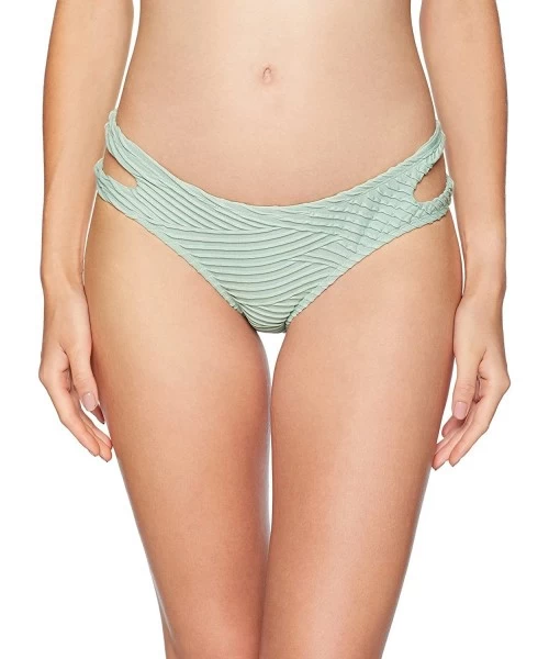 Bottoms Women's Cut Out Hipster Bikini Swimsuit Bottom - Sage//Sand Dunes - CA18C5ZYRQR