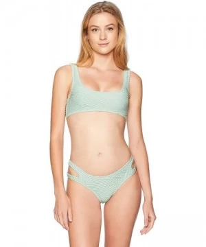 Bottoms Women's Cut Out Hipster Bikini Swimsuit Bottom - Sage//Sand Dunes - CA18C5ZYRQR