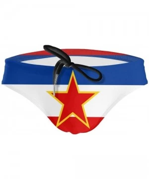 Briefs Men's Swimwear Briefs Swim Trunk Sexy Soft Triangle Thong Bikini Swimsuit American Flag - Yugoslavia Flag 5 - CT19CLLYQ5G