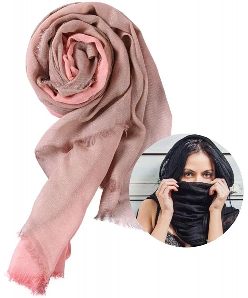 Cover-Ups Womens Scarf Shawl Fashion Lightweight Soft Large Swim Cover up Thin Scarf Head Wrap - 06 Pink/Nude - CZ18S6NCAWK