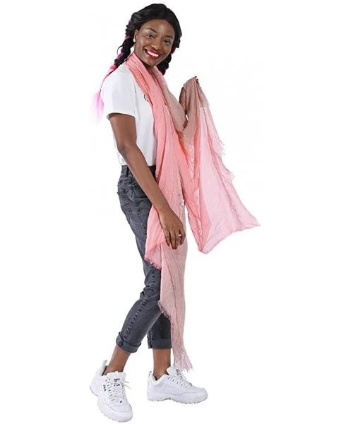 Cover-Ups Womens Scarf Shawl Fashion Lightweight Soft Large Swim Cover up Thin Scarf Head Wrap - 06 Pink/Nude - CZ18S6NCAWK