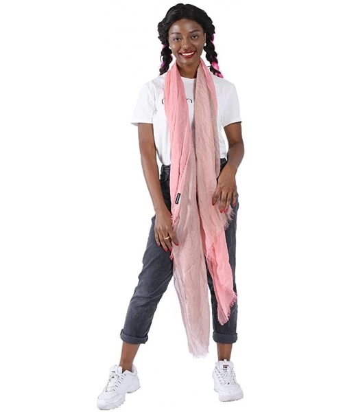 Cover-Ups Womens Scarf Shawl Fashion Lightweight Soft Large Swim Cover up Thin Scarf Head Wrap - 06 Pink/Nude - CZ18S6NCAWK