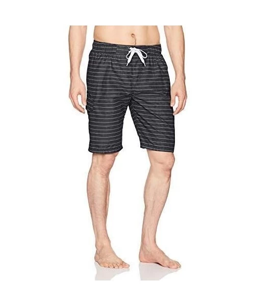 Trunks Men's Echelon Swim Trunks (Regular & Extended Sizes) - Line Up Black - CG187DQO028