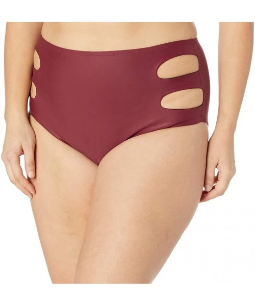 Bottoms Plus Size Bikini Bottom - Raisin Cut Out - CY185NQQ9UC