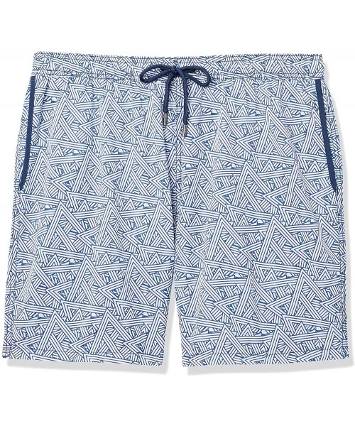 Trunks Men's Dale Print Swim Trunks- Blue- XXL - CX185IMZ344