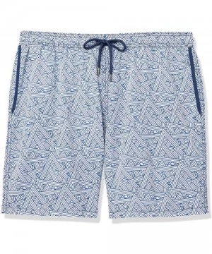 Trunks Men's Dale Print Swim Trunks- Blue- XXL - CX185IMZ344