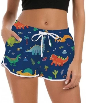 Tankinis Women's Drawstring Board Shorts Quick Dry Stretch Novelty Patterns Swimsuits Swimwear Bottoms S-XXL - Dinosaur-1 - C...