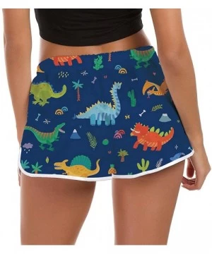 Tankinis Women's Drawstring Board Shorts Quick Dry Stretch Novelty Patterns Swimsuits Swimwear Bottoms S-XXL - Dinosaur-1 - C...