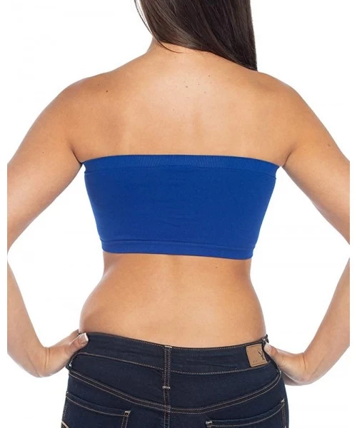 Tops Women's Bandeau Top (Removable Padding) - Royal Blue - CX18MGKM8M9