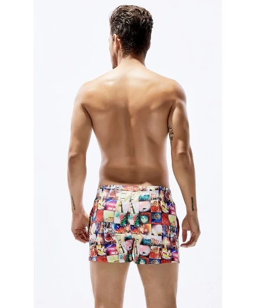 Trunks Men's Swim Trunks Quick Dry 3D Printed Beach Shorts with Pockets - 71302 Red - CI18U2RN80G