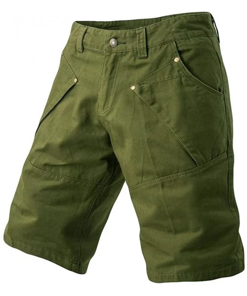 Trunks Solid Cargo Shorts Summer Fashion Casual Beach Workout Sports Pockets Loose Shorts - Army Green - CO18RTAR4LZ