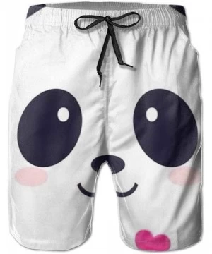 Board Shorts Men Summer Beach Board Shorts Swim Trunks with Pockets (Cute Cartoon Panda White) - Cute Cartoon Panda White - C...