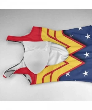 Racing Women's High-Waist Swimwear Bathing Suits Wonder Woman One Piece Swimsuit - 10 - C5197H6MXMW