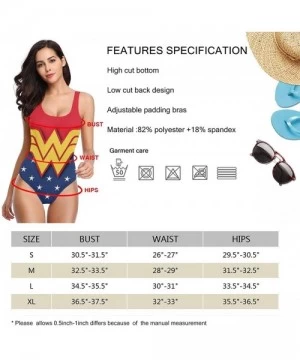 Racing Women's High-Waist Swimwear Bathing Suits Wonder Woman One Piece Swimsuit - 10 - C5197H6MXMW