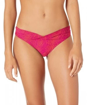 Tankinis Women's Twist Band Hipster Bikini Bottom Swimsuit - Safari Spot Ultra Pink - CU18UULKGD0