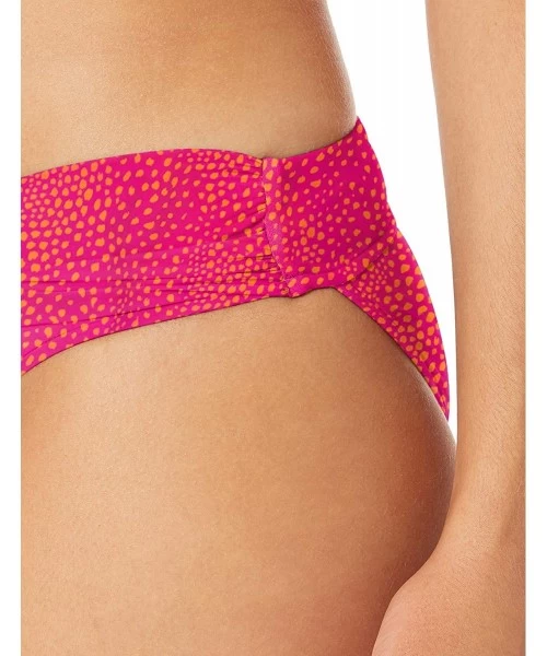 Tankinis Women's Twist Band Hipster Bikini Bottom Swimsuit - Safari Spot Ultra Pink - CU18UULKGD0