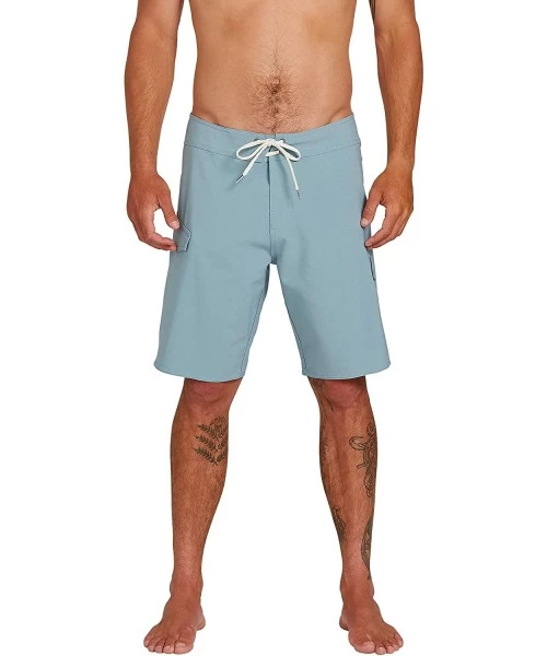 Board Shorts Men's Lido Solid Mod 20" Boardshort - Cool Blue - CK18Z3R0YYC