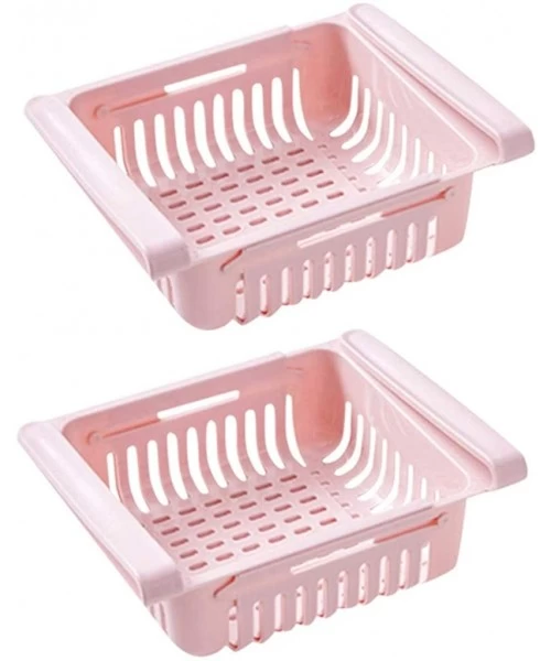 Tankinis Pull-Out Refrigerator Storage Box Holder Food Organizer Drawer Shelf Proper - Pink 2pc - CB194RLRN5L