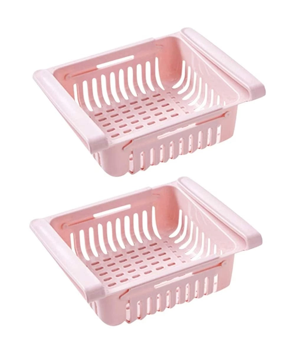 Tankinis Pull-Out Refrigerator Storage Box Holder Food Organizer Drawer Shelf Proper - Pink 2pc - CB194RLRN5L