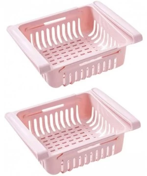 Tankinis Pull-Out Refrigerator Storage Box Holder Food Organizer Drawer Shelf Proper - Pink 2pc - CB194RLRN5L