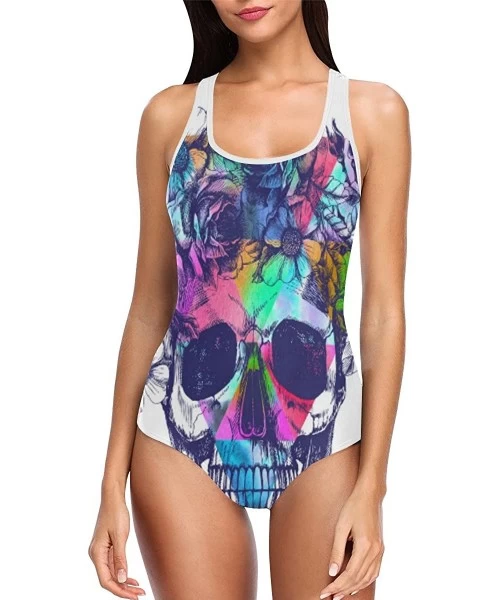 One-Pieces Skull Day of The Dead One Piece Swimsuit Swimwear Bathing Suit for Women Juniors (XS-3XL) - Multi 4 - C918G3WLU6W