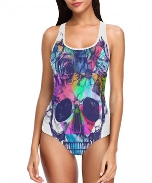 One-Pieces Skull Day of The Dead One Piece Swimsuit Swimwear Bathing Suit for Women Juniors (XS-3XL) - Multi 4 - C918G3WLU6W