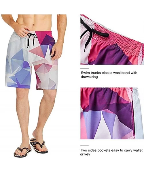 Board Shorts Mens Casual Beach Shorts Swim Trunks Quick Dry Half Pants - Beautiful Colorful Rainbow Mermaid Scales - CJ19CDQR2CZ