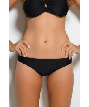 Tankinis Black Bikini Bottoms for Women - Full-Coverage Bottom UPF50 UV Protection - C01268E8JF1